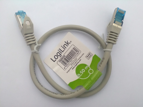 Wide image for Cablu S/FTP gri, CAT 6A, 0.5 m, 10G