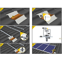 Medium image for Sistem de prindere în țiglă metalică 10 panouri solare, vertical